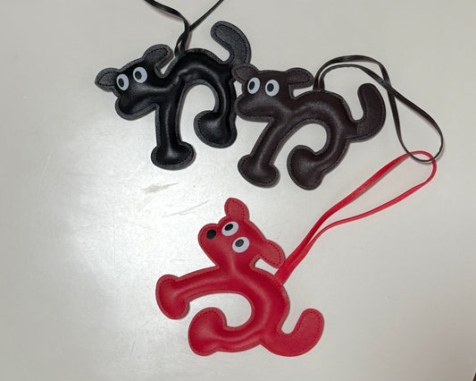 Vegan leather dog bag charm