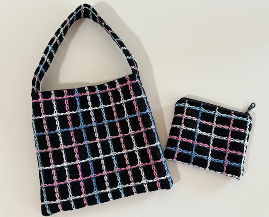 Tweed ELLO Bag & Pouch Set