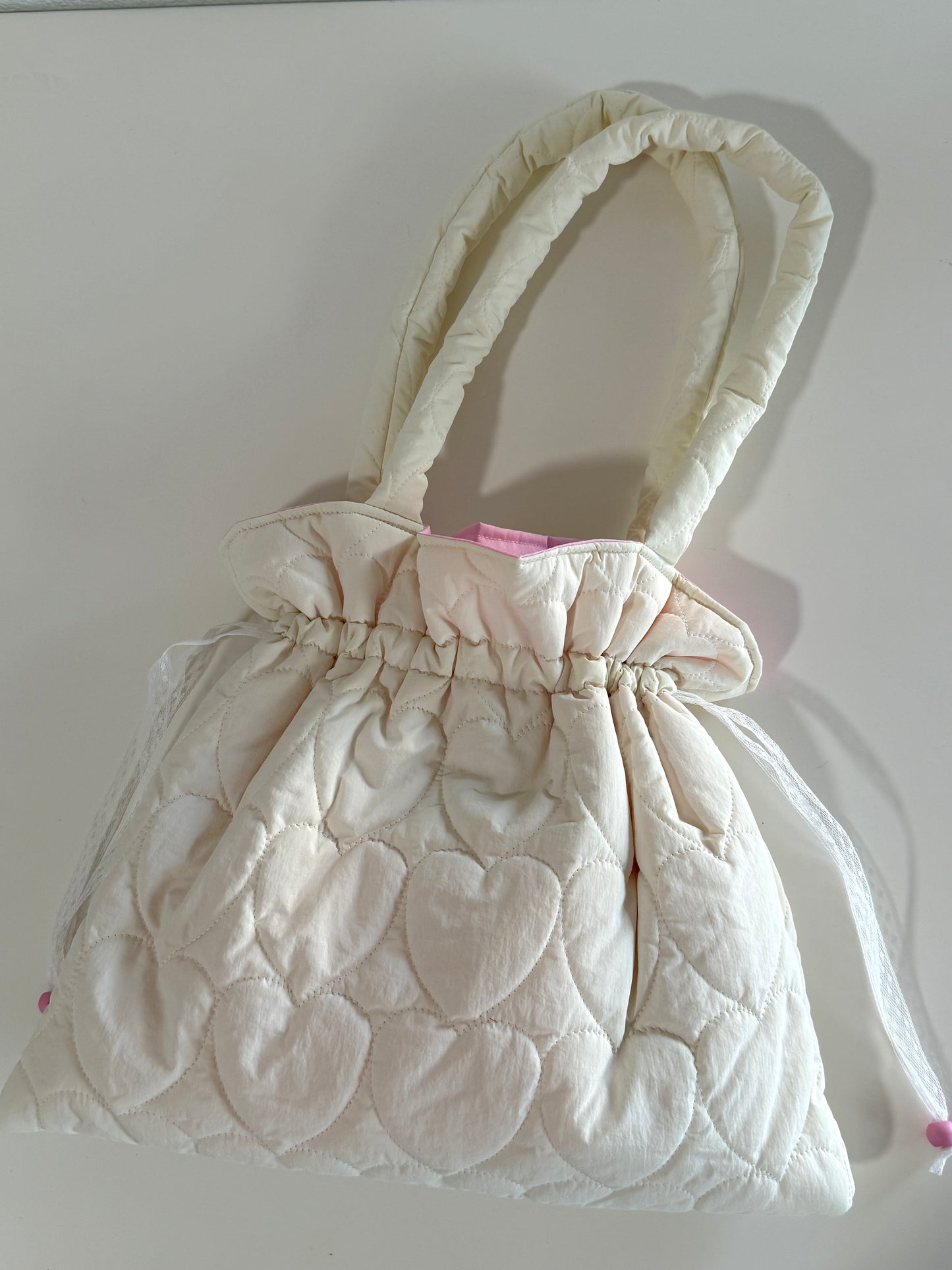 Rosy Puff String Shoulder Bag
