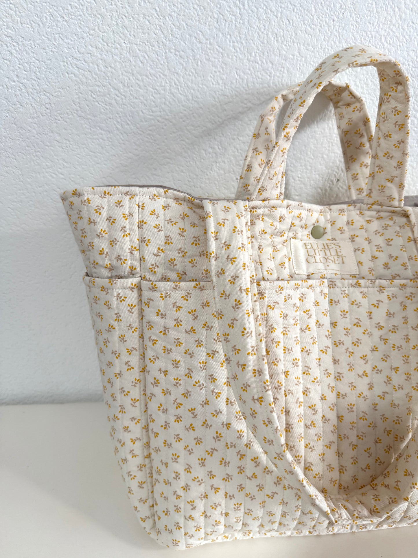 Oversized Maison Pocket Bag-Floral Beige