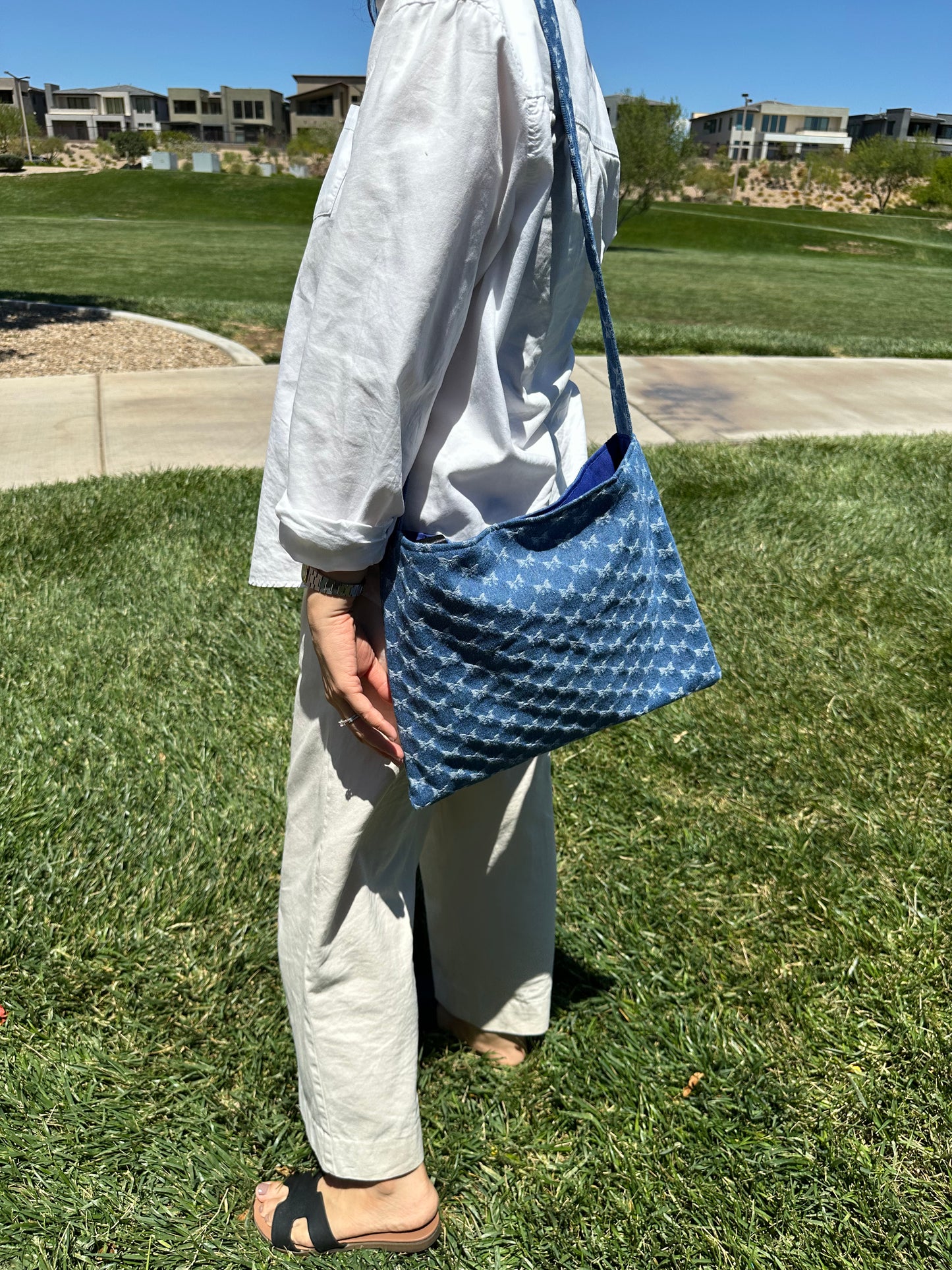 Denim Ribbon bag